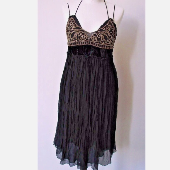Nicole Miller MillerGIRL Beaded Black Dress, Size 4 - Picture 1 of 5